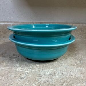 Fiestaware Turquoise Ceramic Serving Bowls - Set of 2
